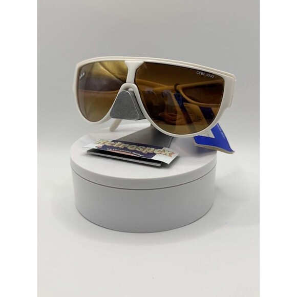 NWT Vintage Cebe Basic Sport Sunglasses | Model 1987 White with Cutouts France - Picture 4 of 10